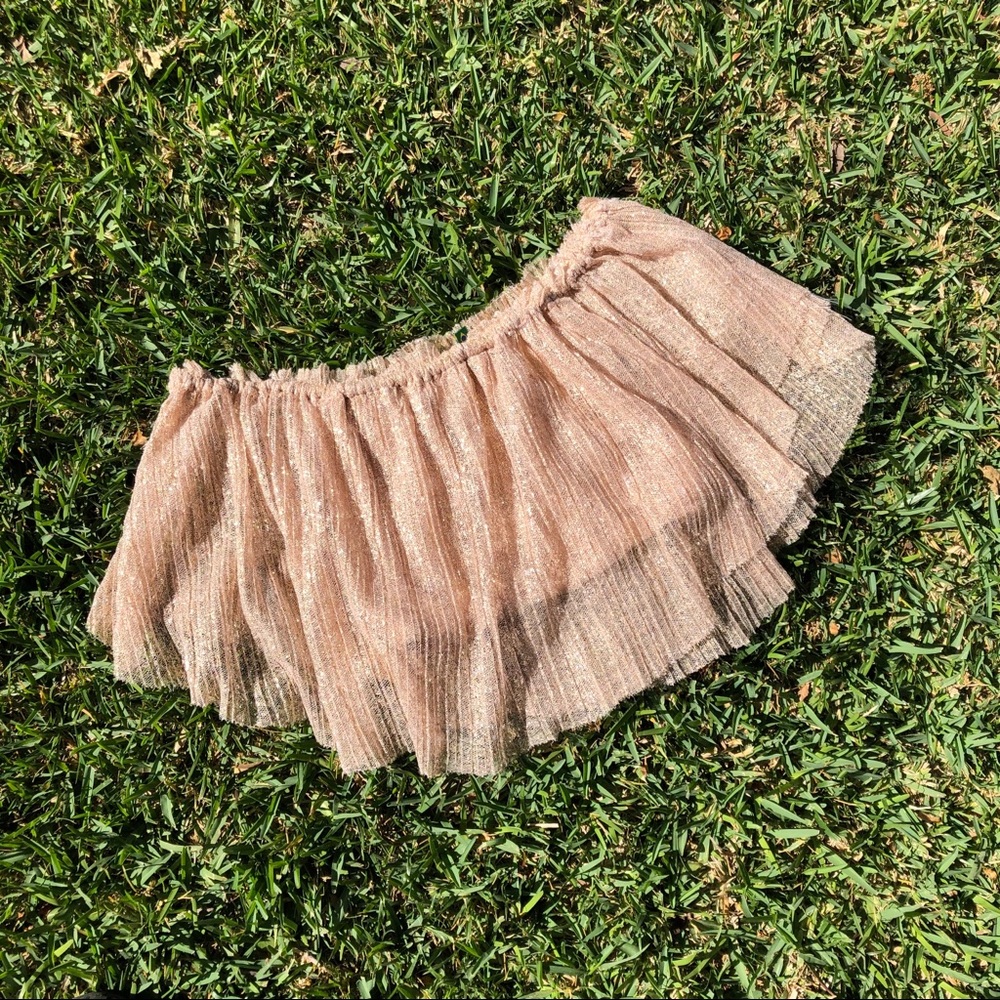 Farm rio pink glitter knit ruffle off shoulder top